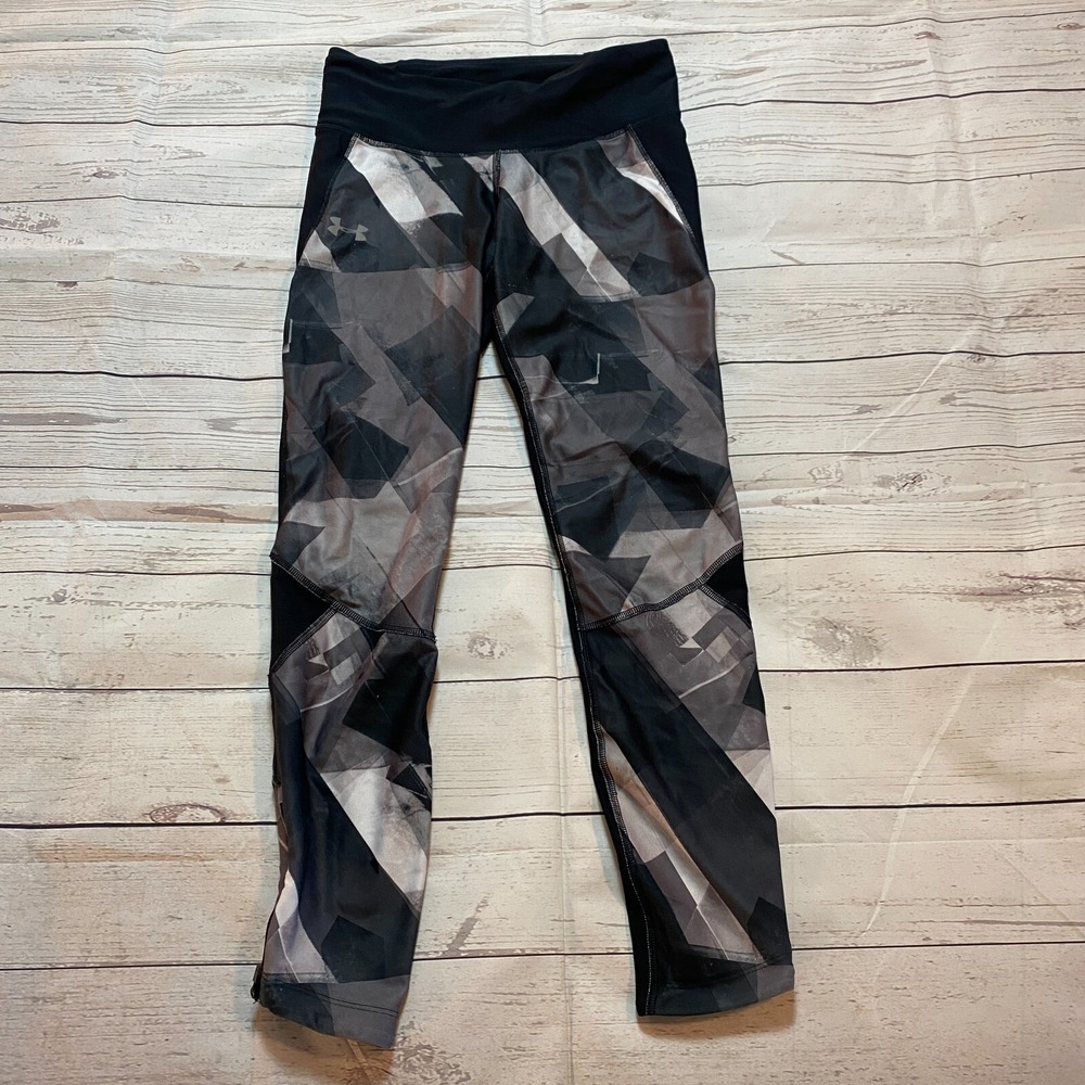 Under Armour Heat Gear Compression Cropped Leggings Gray Women's Size Medium